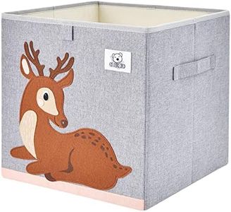 CLCROBD Foldable Animal Cube Storage Bins Fabric Toy Box/Chest/Organizer for Toddler/Kids Nursery, Playroom, 13 inch (Deer)