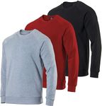 3 Pack: Men's Big and Tall Heavy weight King Size Fleece Long Sleeve Crew Neck Pullover Sweatshirt Sweater Soft Plush Active Breathable Athletic Workout Casual Warm Fashion Winter Work Set 3, 4X