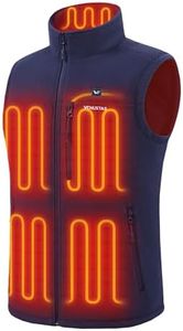 Venustas Men's Heated Fleece Vest with 6 Heating Zones, Lightweight Recycled Electric Fleece Vest