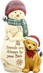 Pavilion Gift Friends are Always by Your Side - 5 Inch Collectible BirchHearts Snowman Figurine, Tan