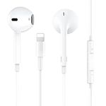 For iPhone Headphones【MFi Certified】In-Ear Wired Stereo Sound Earphones with Volume Control and Mic Noise Isolating Cancellation Compatible with iPhone 14/Plus/Pro Max/13/12/11/SE/XR/XS/X/8/7 - iOS