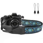 BestSounds Camera Strap, Jacquard Weave 2" Shoulder Neck Straps for All DSLR Cameras Men Women Photographers (Jacquard Teal Blue)