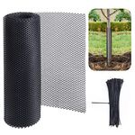 Watayo 20 Ft Mesh Tree Guard Trunk Protectors- Tree Bark Protector- Flexible Net Tree Guard with 100 Pcs Ties for Tree Protectors from Deer Mowers Trimmers