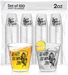 Death To My 20s Decorations Shot Glasses - Set of 100 30th Birthday Shot Glasses, 2oz RIP To My 20s Birthday Decorations, Perfect for 30th Birthday Party, Plastic Shot Glasses