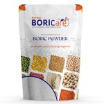 BORICare Boric Acid Powder, 400g Pack of 1 For Grain Preservation, 99.5% Pure Boric Acid Powder, Multipurpose Boric Acid Powder for Rice, Pulse Preservation, Carrom Board Powder & Cockroach Repellent