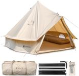 Canvas Tent Glamping Tent Bell Tent, 4 Seasons Yurt Tent for Camping 3M/4M/5M Canvas Tents with Stove Jacks, Dream House Family Camping Outdoor Hunting Party (3 M)