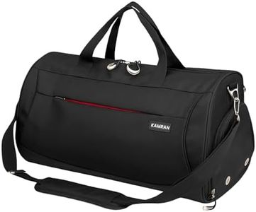 KAMRAN Durable Waterproof Gym Bag for Men & Women – Lightweight Duffel with Shoe Compartment + Free Gym Towel – Large Capacity Sports & Travel Bag (Black)