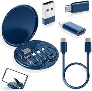 YANZIE USB Adapter, Micro USB Charging Cable with USB C Lightning Adapter, Lightning to USB C Adapter, Multi Charging Cable Storage Box Contains SIM Card Holder