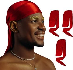 DuragPro 4 Pack Silk Durag for Men, Enhenced Duribility and Compression, Silky Satin Do Rag (Red)