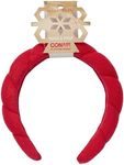 CONAIR Spa Holiday Headband - Make up headband - spa headband for washing face - Bubble headband - Makeup headband - GRWM headband - Gifts for girls - holiday gifts - Red