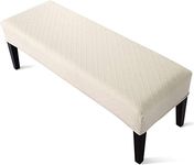 Street27 Polyester Bench High Stretch Slipcover Dining Room Bench Seat Cushion Cover Beige