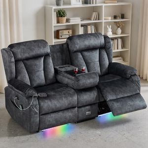 ZABRVYN Zero Wall Hugger Power Loveseat Recliner, Loveseat Reclining Sofa