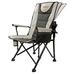 Realead Heavy Duty Camping Chair, Adjustable Folding Chair Support 400 LBS, Portable Folding Lawn Chairs with Cup Holder, Oversized Camp Chair with Lumbar Back Support