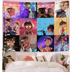 Honolen Juice Wrld Tapestry For Bedroom Juice Wrld Posters For Room Aesthetic Wall Tapestrys Juice Wrld Rapper Tapestry Wall Hanging Decor Wall Blanket For Home Wall Decor 59.1'' × 51.2"