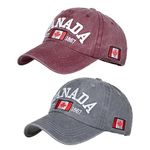 Winzik Canada Hat, 2-Pack Adjustable Golf Baseball Caps for Men Women Canada Day Canadian Souvenirs(Adults, Canada Hat 2pk-9)