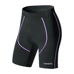 Santic Cycling Shorts Women Padded Cycle Shorts Women Cycling Capris for Women Purple EU XXXL