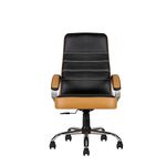 CELLBELL C99 Apex High Back Leatherette Boss Chair/Revolving Chair/Office Chair/Computer Chair for Work from Home and Office with 3 Years of Warranty (Black - Tan, High Back)