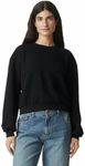 American Apparel Women's Reflex Fleece Crewneck Sweatshirt, GRF494AA, Black, X-Large