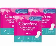 Carefree Cotton Fresh | Frest Scented | Normal Panty Liners Breathable | 3 x 56 | 168 Pantyliners | Sanitary Towels | Long Lasting | Bundle | Suitable for All Panty Shapes | Period Tracker Included