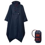 Mac in a Sac - Poncho - Packable Waterproof Cape for Men & Women - Lightweight and Breathable Rain Jacket with Hood that Packs into its own Bag - Navy - One-Size