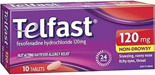 Telfast Hayfever Allergy Relief 120mg, Non-Drowsy, for Sneezing, Runny Nose, Itchy Eyes and Itchy Throat, 10 Tablets