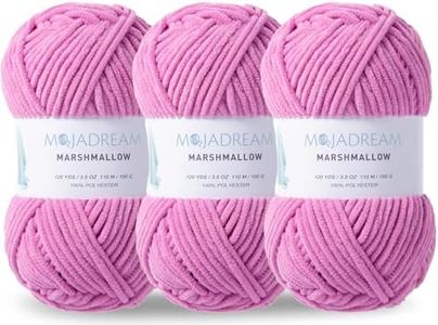 Chenille Yarn for Blankets Amigurumi:Soft Velvet Baby Yarn Blanket Knitting and Crocheting Bulky Yarn 3 Pack of 100g/3.5Oz (Mauve)