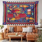 Ambesonne Mexican Decorations Collection Aztec Pattern Ethnic Colorful Ornamental Mythology Ancient History Snake Bedroom Living Room Dorm Wall Hanging Tapestry 60W X 40L Inch