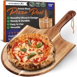 12" Wooden Pizza Peel by KitchenStar - Premium Acacia Wood Paddle Spatula for Oven, Small - Food Oil Processed Serving Board w Hanging Loop - Pizza Oven Accessories