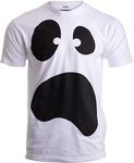 Ann Arbor T-shirt Co. Men's Silly Ghost Face Spooky Halloween Ghoul Face Easy Costume T-Shirt Large White