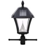 Gama Sonic Baytown II Solar Lamp Post and Single Lamp LED Light Fixture, EZ Anchor Base, 78-Inch Height, Black Resin #105SG01