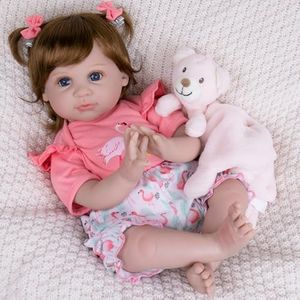 Milidool Realistic Reborn Baby Dolls Girl - Realistic Baby Dolls Girl Real Looking 22 inch Doll with Soft & Poseable Body, Lifelike Newborn Baby Doll That Look Real, Kids Gift for 3+ Years Old