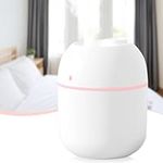 Mini Water Humidifier, LULUWA 220ml Small Portable USB Powered Cool Mist Air Desktop Diffuser with Soft Night Light for Car Bedroom Office (White)