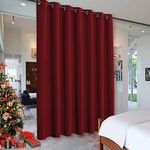 RYB HOME Blackout Room Divider, for Kids, Privacy Curtain Room Darkening Shade for Share Space/Nursery/Bedroom/Kitchen, Wide 100 inches x Long 84 inches, Burgundy Red, 1 Piece