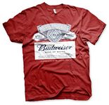 Budweiser Officially Licensed Label Mens T-Shirt (Tango-Red), L