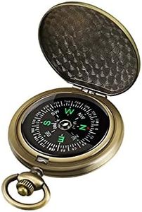 Retro Compass, Portable Vintage Survival Compass Navigation Fluorescent Glow Gear Waterproof Compass Outdoor for Camping Hiking Riding