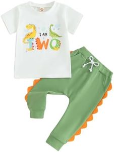 2nd Birthday Boy Outfit Two Years Old Dinosaur Clothes Baby Boys Second Birthday Outfits