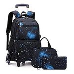Galaxy-Print Rolling-Backpack Boys-