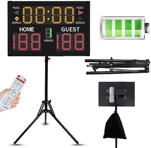 LUCKY TIME Electronic Basketball Scoreboard with Buzzer, Digital Scoreboard with Remote,Portable Score Keeper Battery Powered High-Bright Score Board for Sports Games