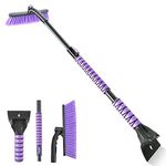 OUSHASAA 44" Ice Scraper and Snow Brush Purple
