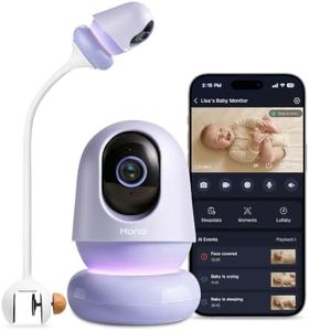 Monai 3K Smart Baby Camera with 8H Portable Battery, Eye-Safe 950nm Night Vision, Secure WiFi Baby Camera Monitor with App, 24/7 Monitoring, 7 Safety Features & AI Assistant, Cry & Covered Face Alert