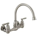 Delta Faucet Corin Wall Mount Kitchen Faucet Brushed Nickel, Kitchen Sink Faucet, Wall Mounted Kitchen Faucet, Brushed Nickel Kitchen Faucet, Delta Kitchen Faucet, Stainless 22722LF-SS