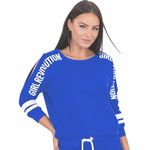 London Hills Full Sleeve Women Oval Neck Tshit | Women regular fit tshirt | women printed t shirt Blue Color