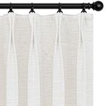 INOVADAY Pinch Pleated Blackout Curtains 84 Inch Length 2 Panels Set, 100% Blackout Curtains for Bedroom/Living Room,Thermal Insulated Linen Blackout Curtain Pinch Pleat Drapes - W40xL84,Beige White