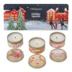 Folkulture Christmas Candles for Home Scented, 2.82 Oz Scented Candles Gifts for Women, Holiday Candles Set of 3, Christmas Candles Scented, Tin Candles Or Decorative Candles (Holiday Sparkle)