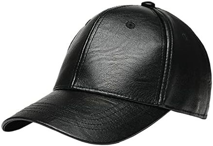 FREEBIRD99 Men's PU Leather Adjustable Winter Warm Baseball Cap Dad Hat (Black)