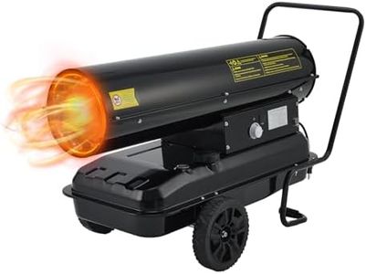 Garvee 140,000 BTU Diesel and Kerosene Heater, Portable Forced Air Heater with Thermostat & Wheels, 38 L Fuel Tank for 10 hours Runtime, for Garage, Workshop, Jobsite, Construction