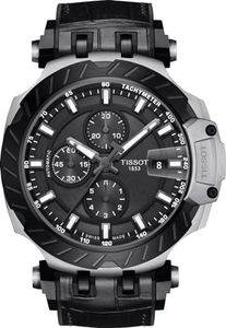 Tissot mens T-Race Stainless Steel Sport Watch Black T1154272706100, Black, Chronograph