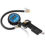 Draper 20bar Pistol-Grip Digital Tyre Inflator | 1/4 Inch BSP Male Adaptor | 65 mm Gauge | Clip-On Connector |300psi Air Tool | 91313