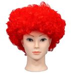 Afro Wigs Curly Bouncy Hair For Fancy Dress Party Costume Disco Accessory Unisex 60s 70S 80s Theme,Red