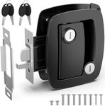 BEBOBLY RV Door Lock Replacement, Aluminum Alloy Upgraded Lighter RV Door Latch with Paddle Deadbolt & 4 Keys, 100% Metal Camper Door Locks, RV Entry Door Lock for Travel Trailers Cargo Hauler, Black